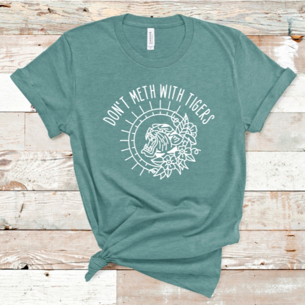 Boutique Dusty Blue Tiger King Unisex Tshirt